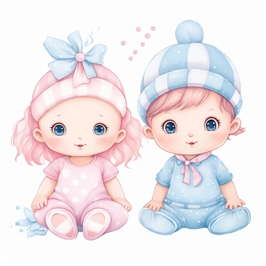 clip art baby girl or boy pink and blue