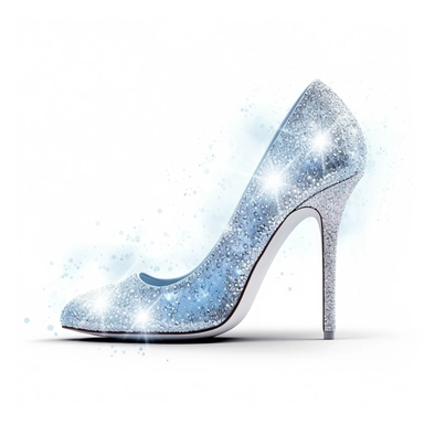a beautiful prom stiletto sparkle and glitter in pastel blue white background Clipart