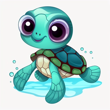 cartoon, super cute, baby sea turtles clipart transparent background