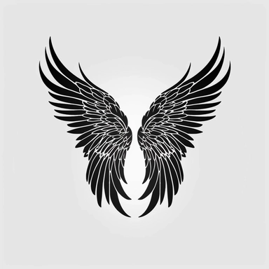 Angel Wings Svg , Angel Wings Clip Art, Wings Cut File For Silhouette, white background