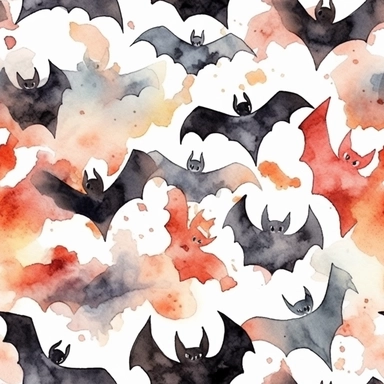 Halloween bat, watercolor clip art, grunge colors, white space, uniform organization, 8k