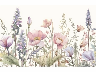 Clip art set.Mountain Splendor: Columbines, Paintbrushes, and Lupines. Soft, Gentle, color pallete. perfect for adding a whimsical and romantic touch to invitations, stationery, and more, vector, contour, white background, clipart set, spaced out