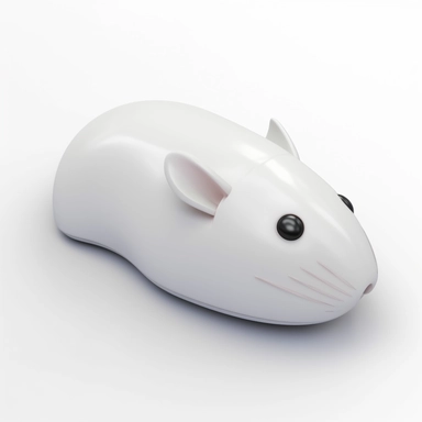 3d model of plush computer mouse, clipart, white bacground