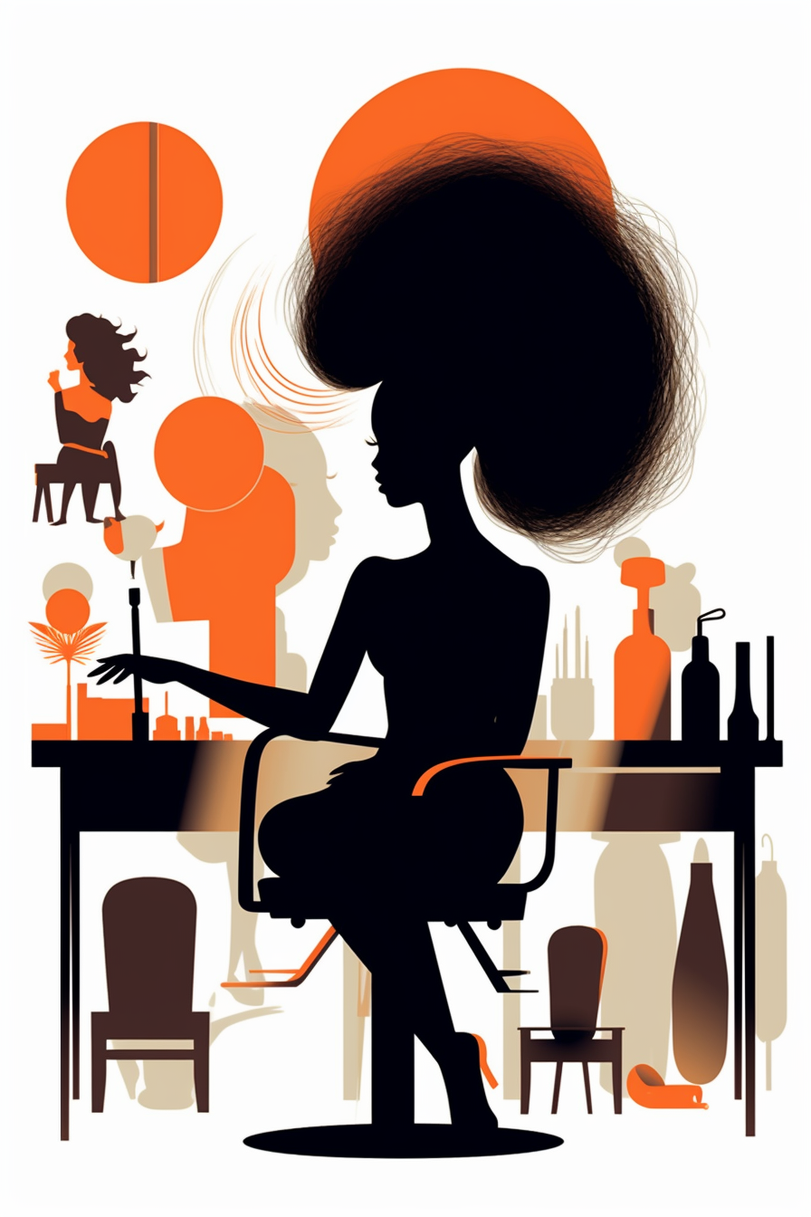 Clip Art For Black Hairdresser Beauty Salon, 2d, Vector, Flat Separated 