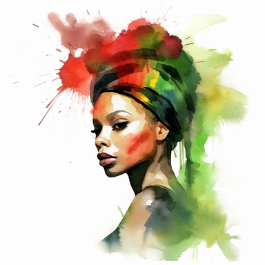 watercolor,hd, clipart, abstract art, celebrating Juneteenth, red, black, green--s 250