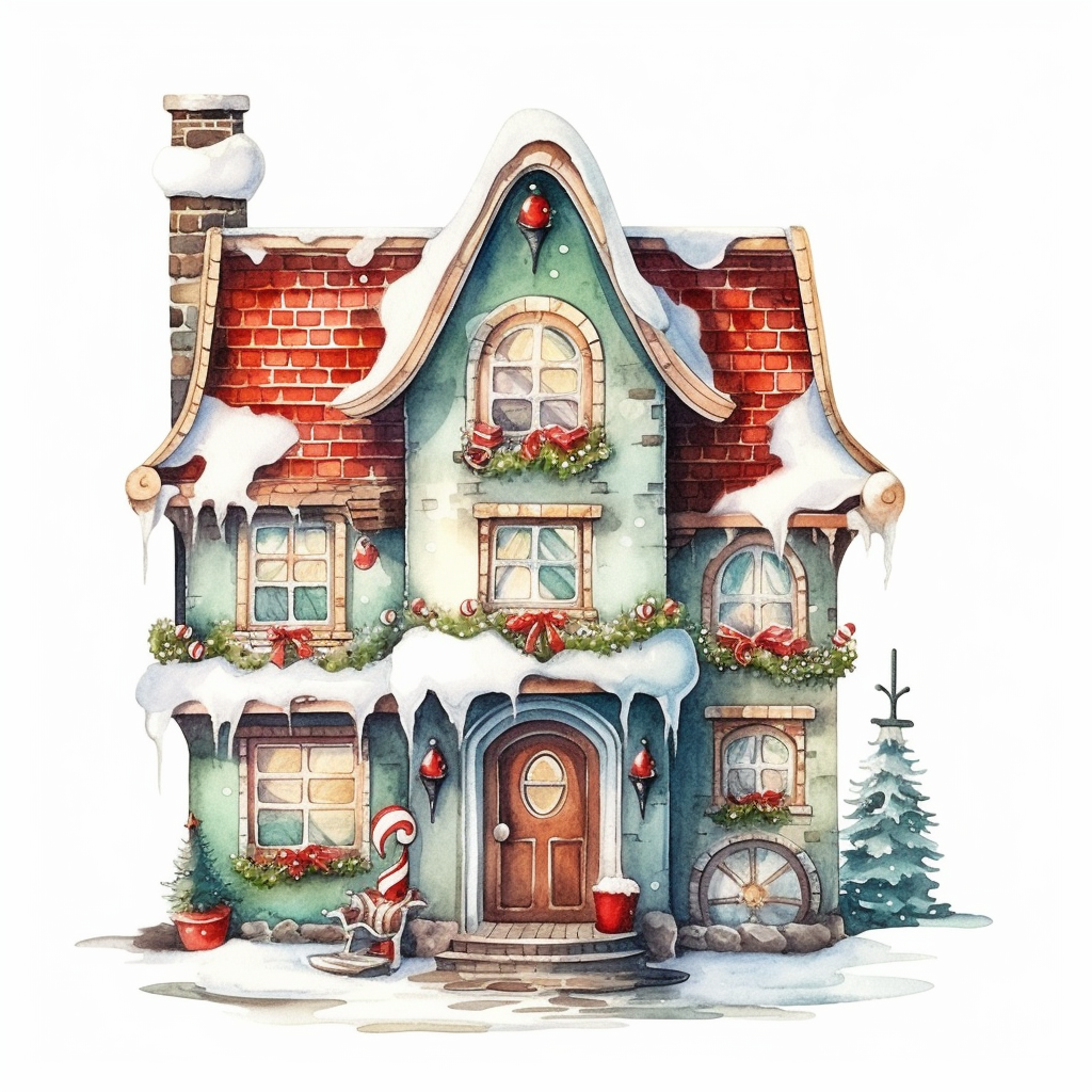 christmas house clipart