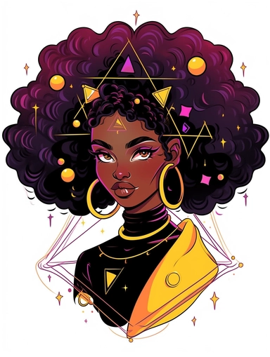 pretty astrology clipart, simple, triadic colors