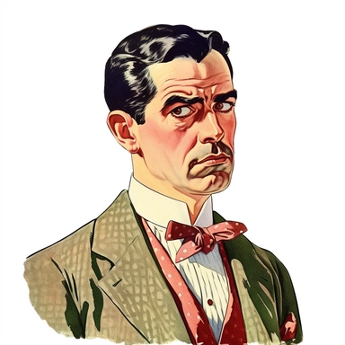 vintage 1920 man looking disgusted Clipart Illustration, Chromolithograph, 1920s Illustration, Vintage, Chromolithograph, Colorful, Antique, Ephemera, Clipart, 8k, Isolated on white