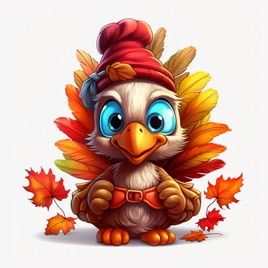 cute turkey, clipart