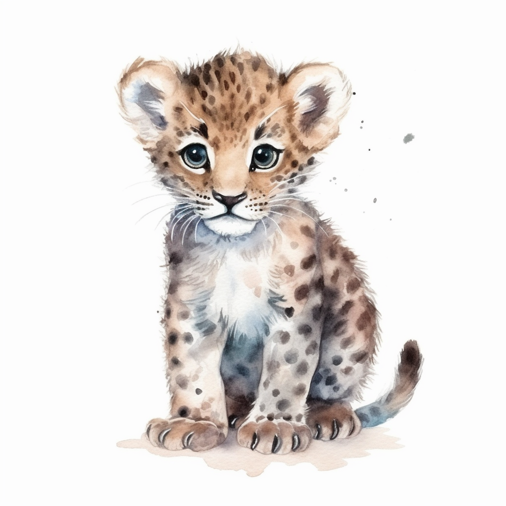 baby leopard cliparts