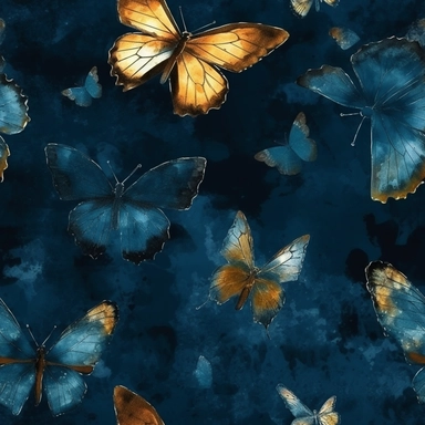 Background. watercolor sketch illustration of butterflies, digital art, elegant, clipart, isolated on a rich blue background