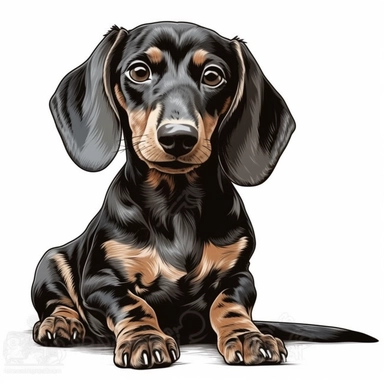 sitting dachshund clipart