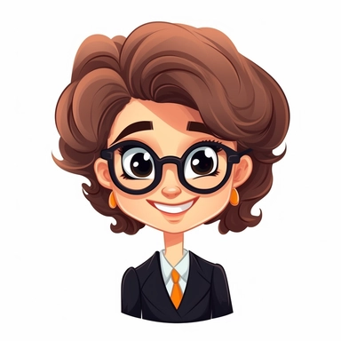happy cute Legal Secretary face, cartoon, clipart, mascot, isolated on white background