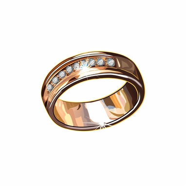 wedding ring , vector, 2D diamond white background style clipart