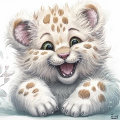full body of a cute happy smiling baby cub puma , hello, in the style of jody bergsma, insanely fluffy fur, clipart with white background,32k uhd, hand-painted details, charming character illustrations, amazing colours combo ,aquarellist, hd , how beautiful and cute it is,white background clipart