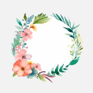 watercolor clipart of single frame, single design, 8k