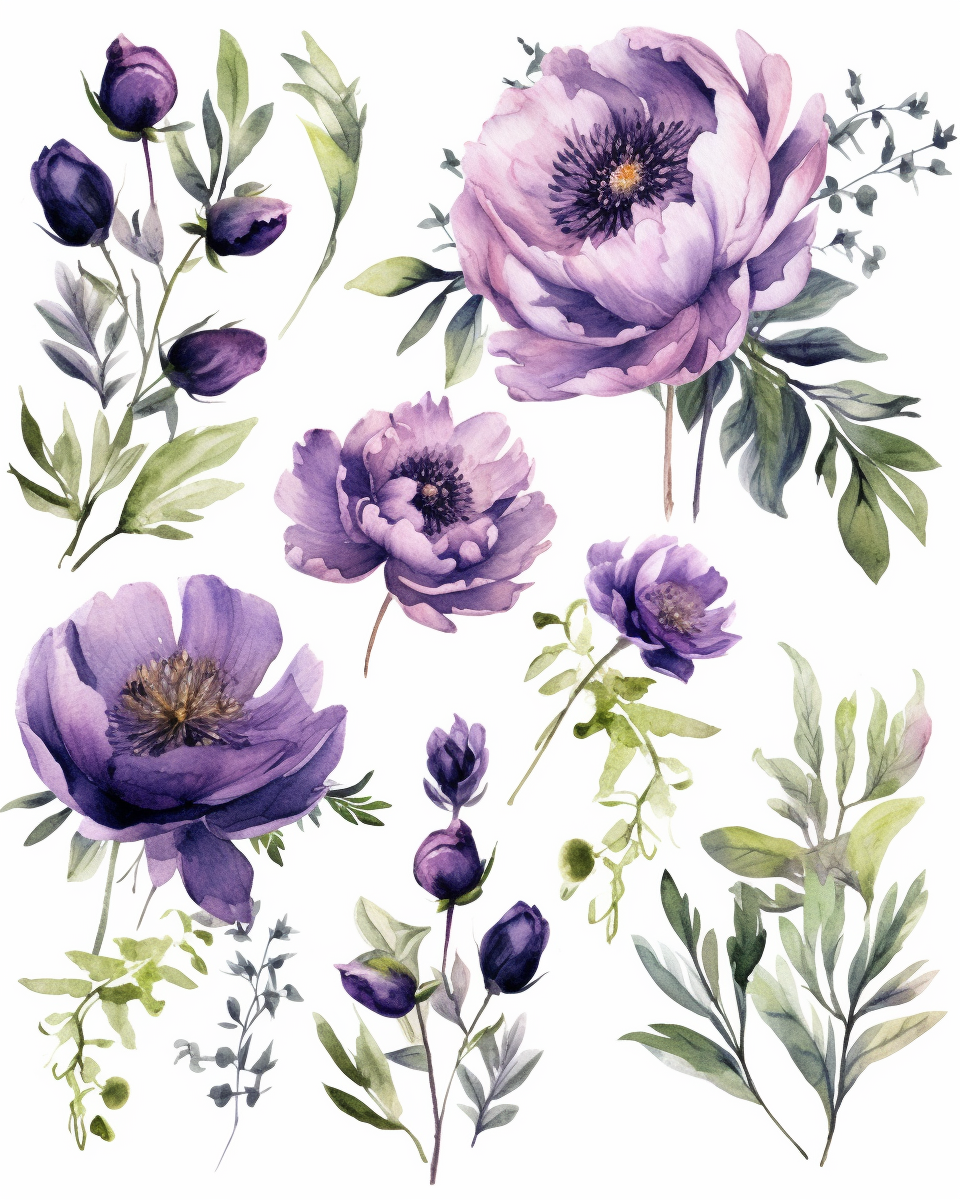 dark floral cliparts