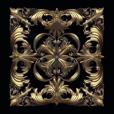 Filigree borders or frame clipart, hd, detailed, on black background, square