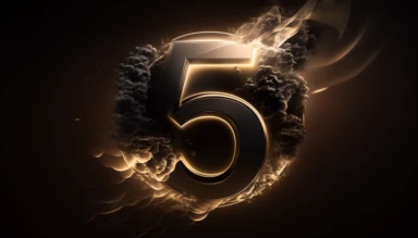 number 5 clipart black and elegant background, 8k, realistic, cinematic lighting, Unreal Engine 5, Cinematic, Color Grading, Photography, Photoshoot, Shutter Speed ​​​​​​1/1000, F/22, White Balance, 32k, Super-Resolution, Megapixel, ProPhoto RGB, VR, Large, Epic, Artgerm, Half Backlight, Backlight, Daylight, Incandescent, Fiber Optic, Moody Lighting, Cinematic Lighting, Studio Lighting, Soft Lighting, Volumetric, Backlighting, Dark Lighting, Scenery Lighting sharpening, global illumination, scre