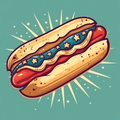 a vector clipart of a 4th of july hotdog