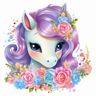 white background Clipart detailed cute painting of an adorable floral baby unicorn with big baby blue eyes shy and pastel rainbow hair little with roses pastel pinks roses and reds roses all around pastel colourful flowers vivid clear detailed roses pansies and lavender all around clipart detailed cartoon style cartoon of happy cute little tiger beautiful sparkling and pearls Clipart image shimmer and shells and starfish pastel flowers all around pastel light colors gorgeous hyper realistic big 