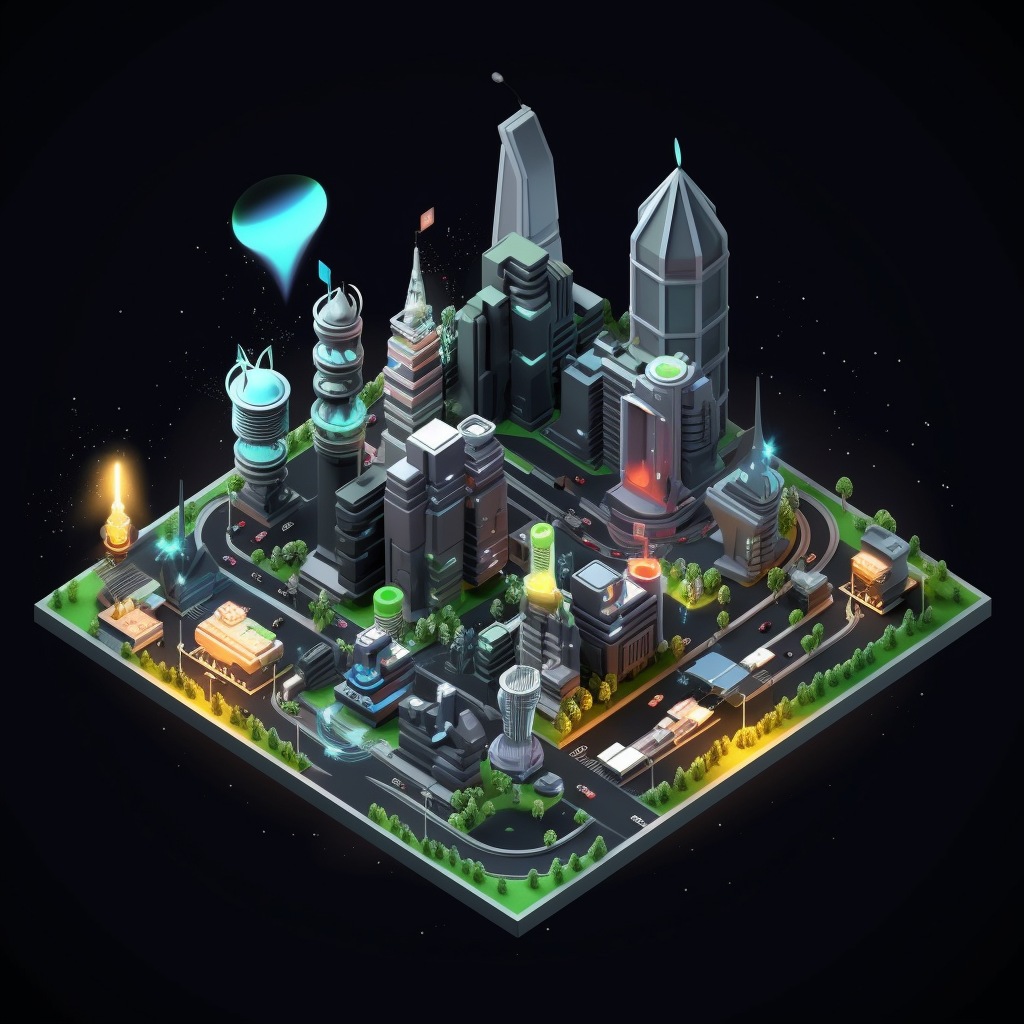 futuristic city cliparts