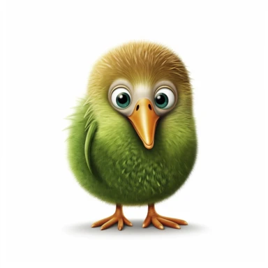 one Kiwi Clipart cartoon realistic white background