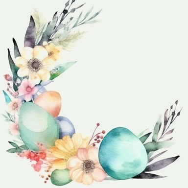 Watercolor easter corner border frame Clipart, easter, Minimalist Flowers Watercolor, Separated design, 8k