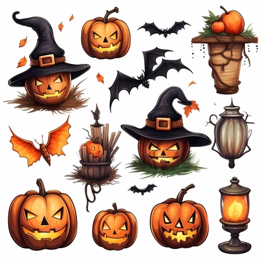 single halloween clipart vector png white background