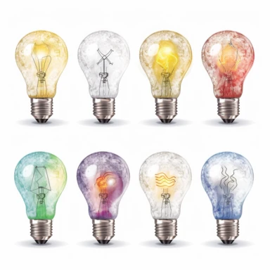 lightbulb clipart set, white background, suitable for printing