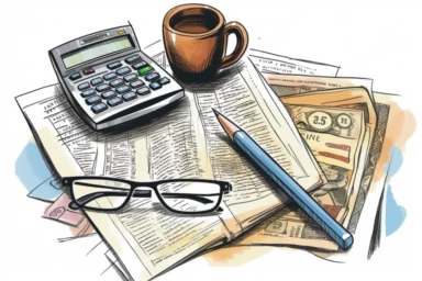 news in accounting and taxes, clipart style