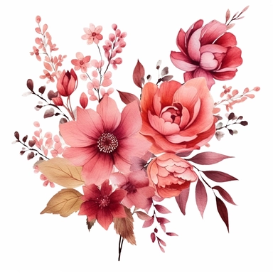 Reds, Pinks and Browns Floral Clipart - Watercolor Floral Clipart - flowers - Floral Clipart - Reds, Pinks and Browns - Premade Clipart - Wedding Clipart