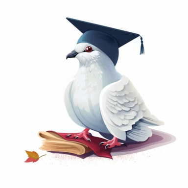 Graduation Dove flat vector clipart white background with margins lovely