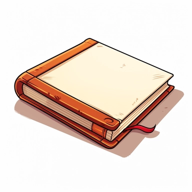 clipart, cartoon style, white background, closed book