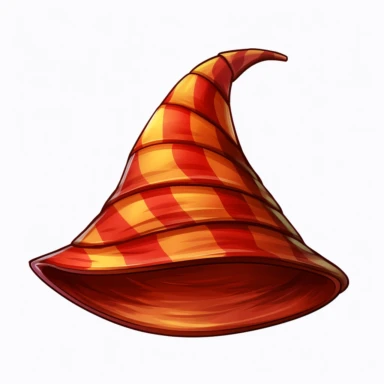 Sorting Hat: An illustration of the magical Sorting Hat used to determine students' Hogwarts houses sticker drawing clipart white background graphic vector