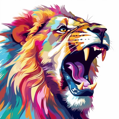Roaring Lion Clipart colourful gravity arty
