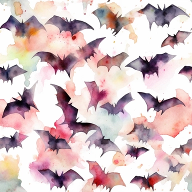 Halloween bat, watercolor clip art, grunge colors, white space, uniform organization, 8k