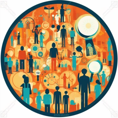 vector graphic design clipart simple society under observation symbolic, magnifier,