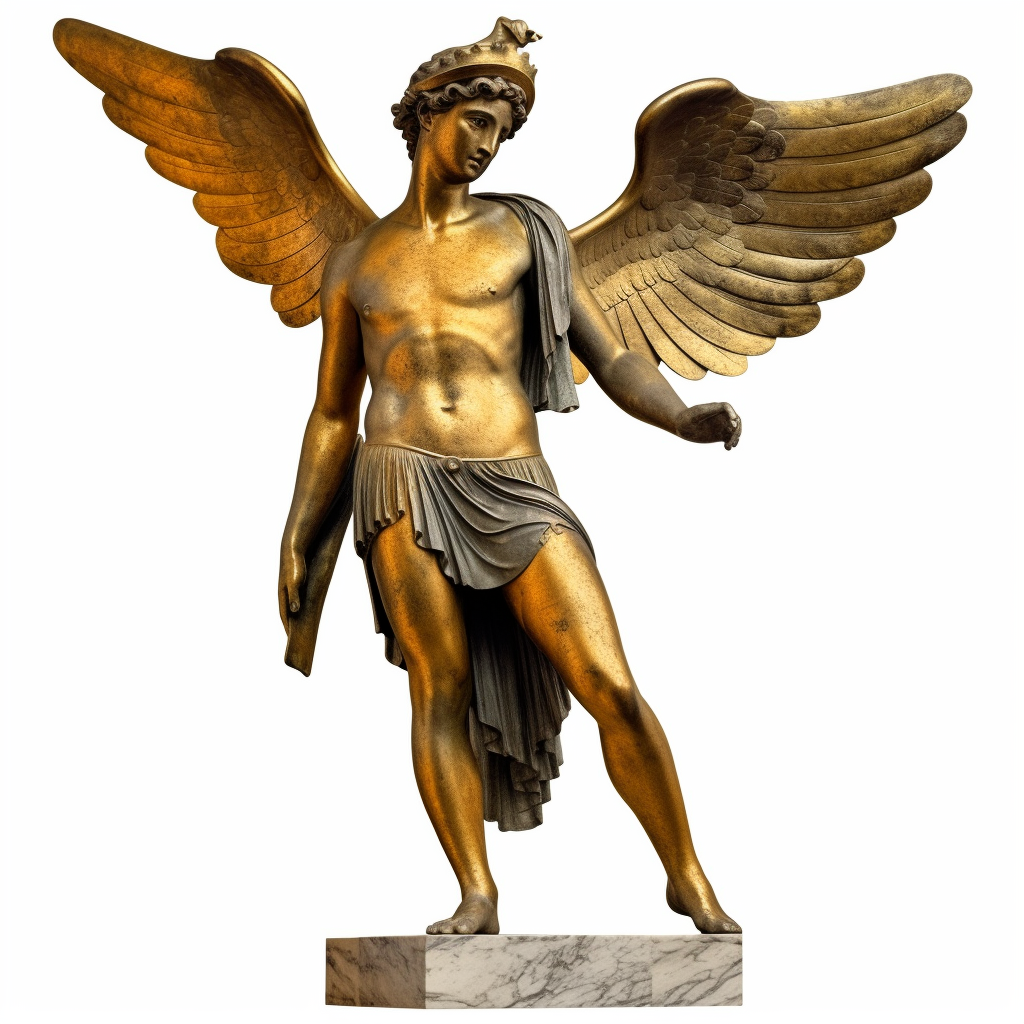 a winged Greek god bronze statue clipart white background - Clip Art ...