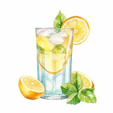 Indulge in the refreshing sweetness of a watercolor lemonade clipart. This delightful artwork captures the essence of a tall glass filled with zesty lemonade, rendered in soft and soothing pastel colors. The lemon slices and ice cubes add a touch of vibrancy, while the subtle brushstrokes create a whimsical and artistic feel. Quench your creative thirst with this charming watercolor lemonade clipart.