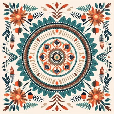 boho pattern, clipart , inside border