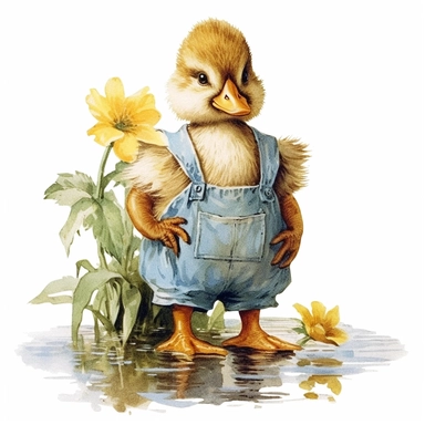 beatrix potter style clipart duckling