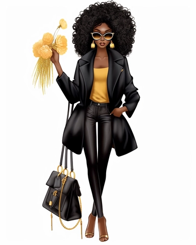 Black Girl Fashion Clipart, Black Girls Magic Clipart, Black Women Clipart, Black Girls PNG, Black Girl Sticker/Planner/Journal/Print Lady boss clipart, Boss Fashion clipart, Fashion Girl Clipart, Boss Girl clipart, Office and Fashion Illustration, Afro lady clipart high-quality clip art images