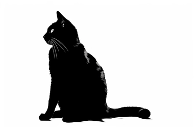 cat outline clipart, white background