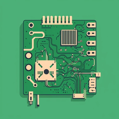 a clipart for a circuit board, simple, vector art, flat design