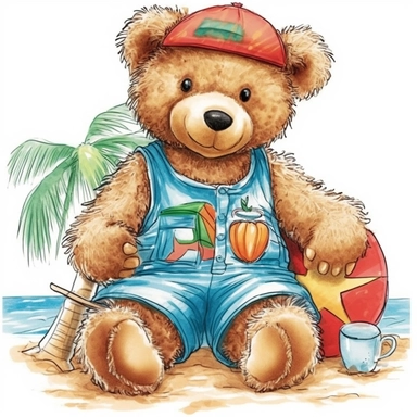 summer teddy bear clipart