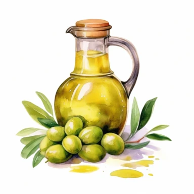 Olive oil. Watercolor, clipart