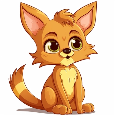 Clipart of a Cute Cartoon Cat