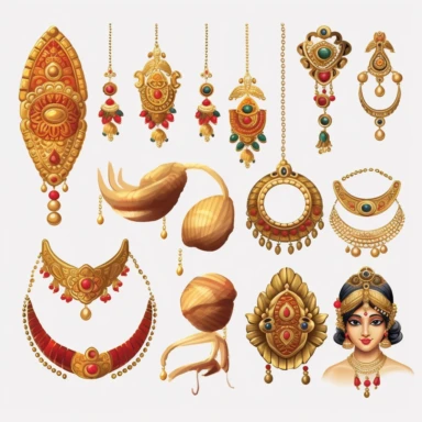 indian,clipart, wedding ornaments, bride ornaments ,cartoon art, ornaments,hyper Real