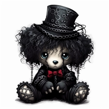 cute gothic teddy bear clip art